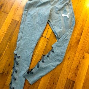 Puma lace up leggings- medium nwt gray